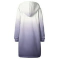 thumbnail image 3 of Lindreshi Zip up Hoodies for Women Women's Gradient Loose Long Sleeve Hoodie Sweater Top Long Coat, 3 of 5