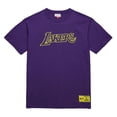 thumbnail image 2 of Men's Mitchell & Ness Purple Los Angeles Lakers Hardwood Classics Neon Nights Premium T-Shirt, 2 of 5