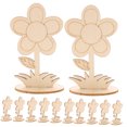 thumbnail image 5 of 12 Pcs Unfinished Flower Cutouts Wooden Flowers with Stems Rod Dowel Child, 5 of 8