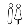 thumbnail image 2 of 2 piezas de letrero de baño moderno para hombre y mujer, adhesivo de pared, tablero de señalización, decoración, señalización para Negro, 2 of 9