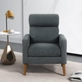 thumbnail image 4 of Costway Set of 2 Accent Arm Chairs Modern Lint Fabric Sofa Chair with Solid Wood Legs, 4 of 9