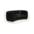 thumbnail image 3 of Meridian Furniture Julian Contemporary Velvet Loveseat in Black, 3 of 7