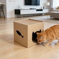 thumbnail image 6 of Cardboard Cat House With Scratching Board, Pet Cat Condo & Scratcher, Indoor Cat Furniture For Play & Rest, Cat Activity Center With Entrance Hole, 6 of 6
