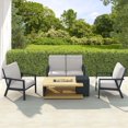 thumbnail image 3 of Patioflare Starlight 4 PC Patio Conversation Aluminum Firepit Set with Sunbrella Fabric, 3 of 8