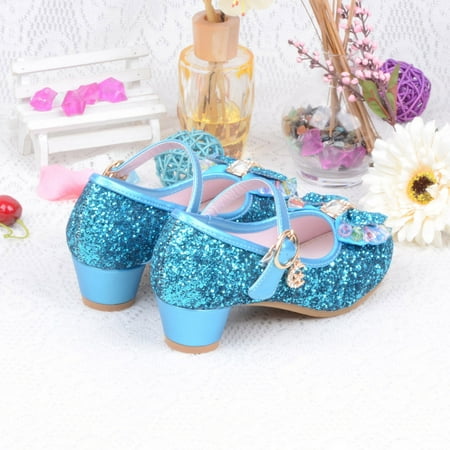 

LYCAQL Toddler Shoes Single Bling Kids Baby Princess Bowknot Pearl Girls Sandals Shoes Baby Shoes Kd8 Shoes (Blue 12.5 Little Kids)