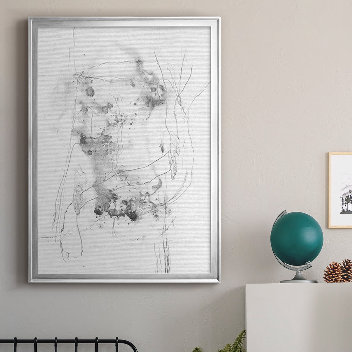 Graphite Abstract IV Premium Framed Print, in Gold, Black, or Silver - Ready to Hang