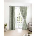 thumbnail image 3 of Sage Green Morocco Blackout Curtains for Bedroom/Living Room, Thermal Insulated Kitchen Curtains, Boho Abstract Geometric Grid Plaid Grommet Darkening Window Treatment Drapes 52"x63"x2, 3 of 8