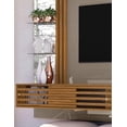 thumbnail image 4 of Moveis Mueble para TV y Panel Soporte de TV Colgante para Pantalla de hasta 55” Modelo Frizz con Diseño Moderno y Entrepaños de Vidrio Laterales Color Fendi / Natural, 4 of 5
