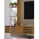 thumbnail image 4 of Moveis Mueble para TV y Panel Soporte de TV Colgante para Pantalla de hasta 55” Modelo Frizz con Diseño Moderno y Entrepaños de Vidrio Laterales Color Fendi / Natural, 4 of 5