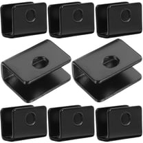 WHAMVOX  8 Pcs Metal U Bracket Mirror Clips for Frameless Heavy Duty Black