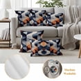 thumbnail image 6 of Navy Blue Burnt Orange Outdoor Waterproof Pillow Covers, Geometric Retro Abstract Decorative Square Throw Pillowcase Sofa Cushion Sham for Patio/Couch/Chair, 20"x20" 2 Pack, 6 of 8