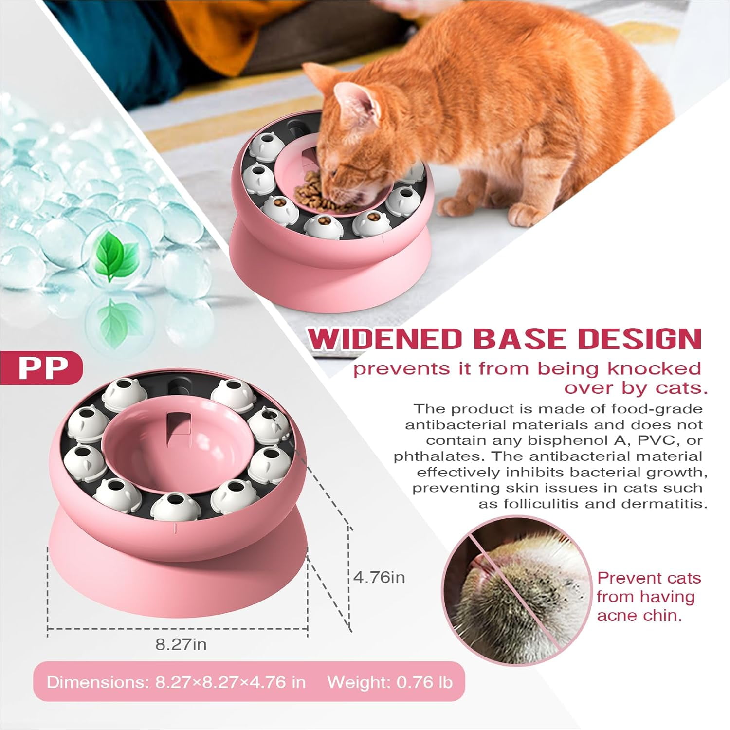 Interactive Cat Slow Feeder Bowl Cat Treat Puzzle Feeder Brain Stimulation Pet Puzzle Toys for Healthy Weight Cat Puzzle Feeder Cat Food Puzzle Cat Feeder Pink Walmart