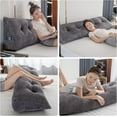 thumbnail image 7 of Phogary Large Headboard Pillow, Velvet Fabric Headboard Wedge Pillows Bed Rest Bolster Triangular Pillow for Sitting in Bed-Backrest Positioning Support, Queen Size, 7 of 7