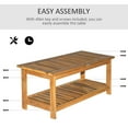 thumbnail image 3 of Outsunny 36" Outdoor Coffee Table 2-Shelf Acacia Wood Rectangular Buffet Storage Organizer Natural Finish Teak Patio, Deck, Lawn, Garden, 3 of 9