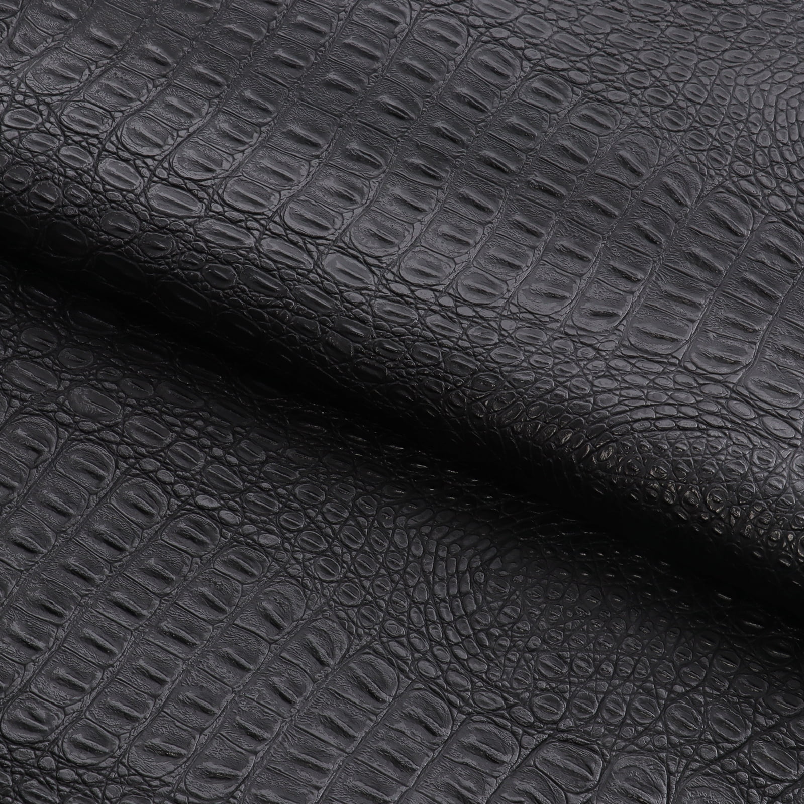EdgeSeal Faux Leather Fabric, 54 in x 36 in, Crocodile Pattern, Upholstery Crafts, Black