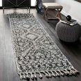 thumbnail image 4 of nuLOOM Vasiliki Moroccan Tribal Shag Area Rug, 2' 6" x 16', Grey, 4 of 4