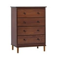thumbnail image 2 of Bowery Hill Modern 40"H Solid Wood Bedroom Dresser with 4-Drawers in Walnut, 2 of 18