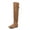CAMEL-PU, variant on BURUDANI Women's Over The Knee Thigh High Winter Boots Color BLACK-SUEDE, Size 6