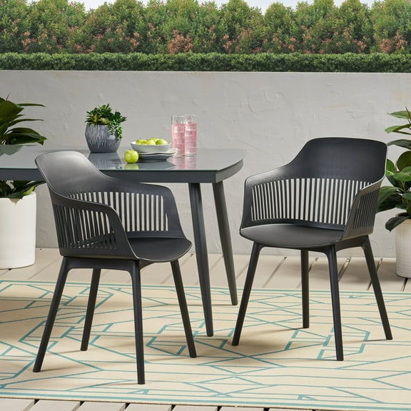 Patio Furniture Sets, DAHLIA CHAIR, Black Outdoor Patio Furniture Sets,Polypropylene Garden Patio Furniture Sets,