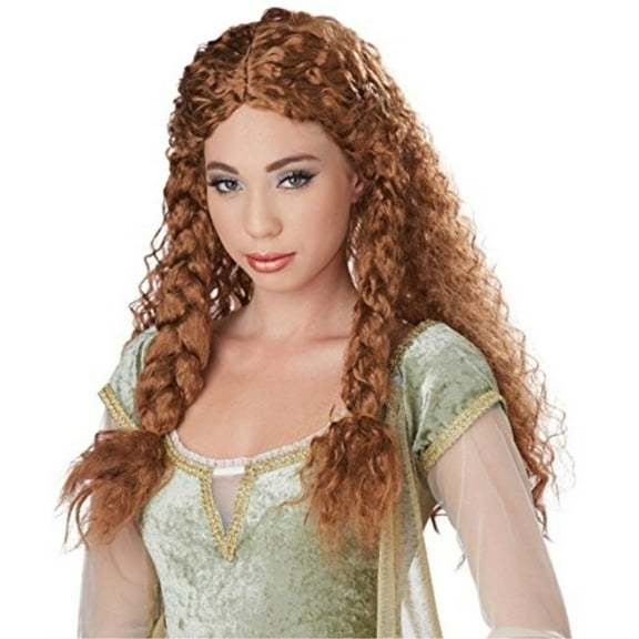 california costumes women's viking princess wig ren faire, brunette, one size