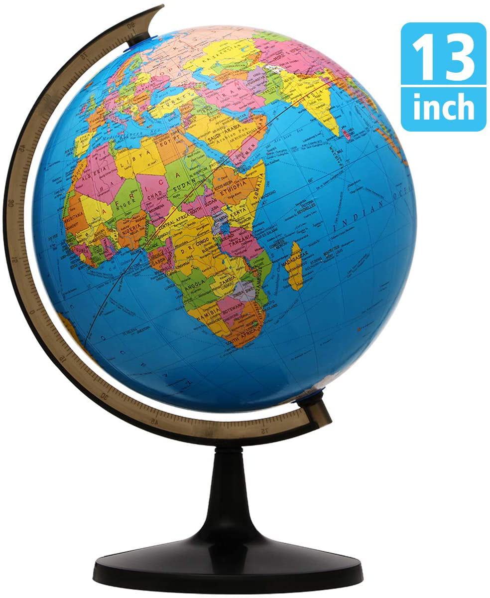 7" Stand 360° Rotating World Globe Map School Geography Student Educational Gift 