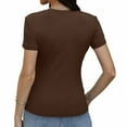 thumbnail image 4 of Women's T Shirts Fashion Tops for Women Fitted Short Sleeve Basic Tee Slim Fit Shirts, 4 of 6