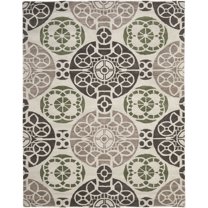 SAFAVIEH Wyndham Louise Medallion Wool Area Rug, Ivory/Brown, 8'9" x 12'