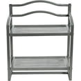 2-Tier Metal Wall Mount Bathroom Storage Rack with Towel Bar, Silver ...