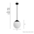 thumbnail image 6 of Hunter - Hepburn 1-light Matte Black, Medium Size Pendant Light, Dimmable, Mid Century Modern Style, Globe Shaped, for Bedrooms, Dining, Living Rooms - 19849, 6 of 7