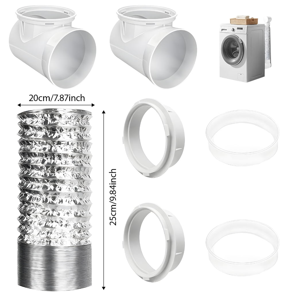 90 Degree Dryer Vent Elbow with Hose Practical Dryer Air Fitting Quick Connecting Exhaust Hose Easy to Install