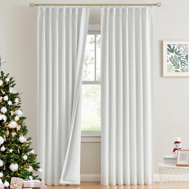 Cortinas Vision Home, color blanco, plisadas, totalmente opacas, 260 x 102 cm