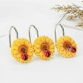thumbnail image 3 of Sunflower Shower Window Curtain Hooks?Ladybug Bath Decorative Hooks Bathroom Shower Rings Resin Hooks 12Pcs (Gold), 3 of 3