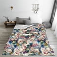thumbnail image 5 of Honeii Colorful Flowers Print Fleece Blanket - Throw Blanket for Bed, Sofa, Couch, Camping, and Travel , Microplush Ultra Soft Warm Blanket-80"x60", 5 of 7