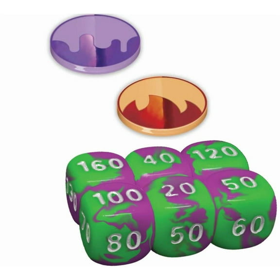 Pokemon Scarlet & Violet 151 Scarlet & Violet Shrouded Fable Damage Counter Dice, Coin-Flip Die & 2 Condition Markers