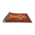thumbnail image 2 of Ahgly Company Indoor Round Abstract Orange Modern Area Rugs, 4' Round, 2 of 4