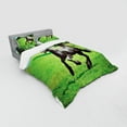 thumbnail image 3 of Ambesonne Animal Bedding Set 3 Pcs, Friesian Horse, Twin, Black Green, 3 of 3