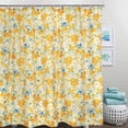 thumbnail image 3 of Yellow Floral Shower Curtain Watercolor Boho Flower Bathroom Curtain Abstract Beautiful Aesthetic Bathtub Decor Fabric Machine Washable Shower Curtain with 12 Hooks, 3 of 6