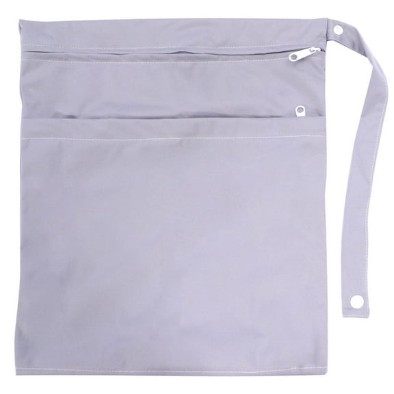 LEORX 1Pcs Rectangular Diaper Pouch with Double Zippers for Travel 13.36x11.79x0.79 Inch