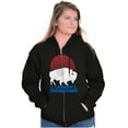 thumbnail image 3 of Vintage Patriotic American Buffalo Unisex Fleece Graphic Zip Up Hoodie Brisco Brands 3X, 3 of 6