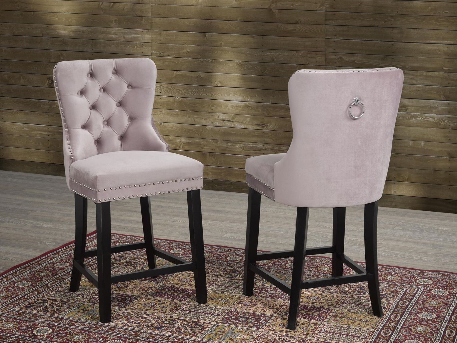 Tabouret de comptoir Karem, ensemble de 2, saumon