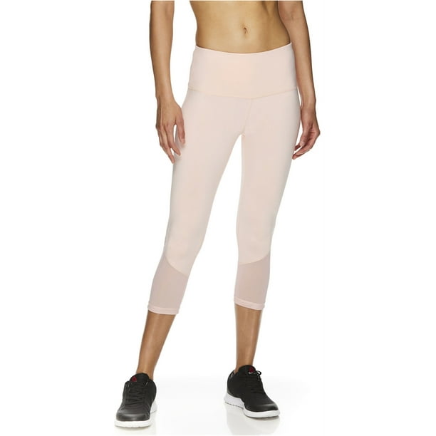 Reebok Womens Vigor Highrise Compression Athletic Pants, Pink, Large 