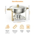 thumbnail image 2 of Ensemble de Buffet de 5QT 2 Paquets de Plats à Friction avec Friteuses et Réchauffeurs Ronds en Acier Inoxydable NSF, Comprend Couvercle et Support de Couvercle, Cuillère et Pince, Or, Idéal pour Événements de Restauration, Fêtes, Mariages et Dîners, 2 of 8