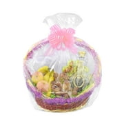 Large Gift Basket Cellophane Bag, 28-Inch x 24-Inch - Clear