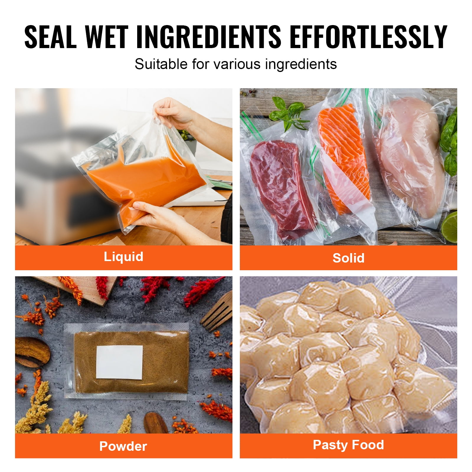 VEVOR Chamber Vacuum Sealer, 600W Sealing Power, Vacuum Packing Machine for Wet Foods, Meats, Marinades and More, Compact Size with 15.7" Sealing Length, Applied in Home Kitchen and Commercial Use