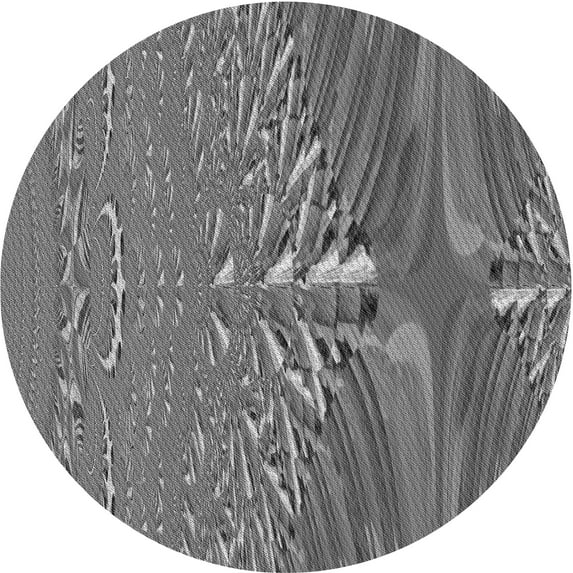 Ahgly Company Indoor Round Patterned Gray Dolphin Gray Area Rugs, 7' Round