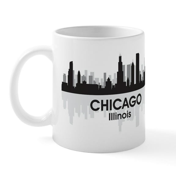 CafePress - Chicago Skyline Mug - 11 oz Ceramic Mug - Novelty Coffee Tea Cup