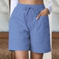 thumbnail image 2 of ABATAB Summer Shorts for Women Casual Elastic Waist Drawstring Comfy Lightweight Outdoor Shorts with Pockets, 2 of 7