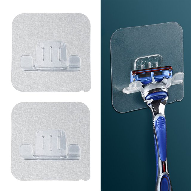 Soporte de almacenamiento para maquinilla de afeitar para hombre, gancho de pared, organizador de estante de baño, accesorio de baño, 1 o 2 unidades