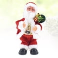 thumbnail image 2 of Adorable Papá Noel con bolsas de regalo, juguete musical con sonido eléctrico, muñeco de peluche animado, regalo de Navidad, decoración del hogar para niños, sin batería, 2 of 5