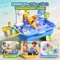 thumbnail image 3 of JoyStone Kids Sand Water Pirate Ship Table, 21PCS Sensory Sandbox Play Table, 21.85"x16.33"x22.44", Outdoor Toy Gift for Toddlers, 3 of 9